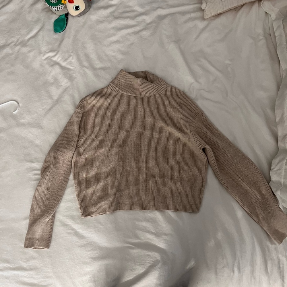 lululemon athletica Tan Turtleneck crop Sweater